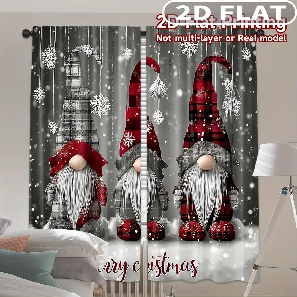 2D FLAT 2pcs Curtains Christmas Gnomes Snowflakes Pattern Perfect for Balcony, Bedroom, Living Room, Suitable for 4 Seasons
2D FLAT 2pcs Curtains Christmas Gnomes Snowflakes Pattern Perfect for Balcony, Bedroom, Living Room, Suitable for 4 Seasons