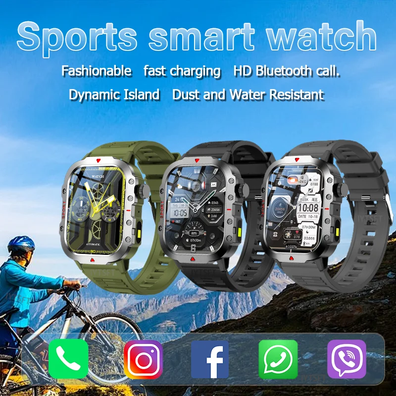 LAXASFIT New Military Smart Watch Men Outdoor Sports Fitness Tracker Health Monitor 2.19 inch Bluetooth Talk Smart Watch
LAXASFIT New Military Smart Watch Men Outdoor Sports Fitness Tracker Health Monitor 2.19 inch Bluetooth Talk Smart Watch