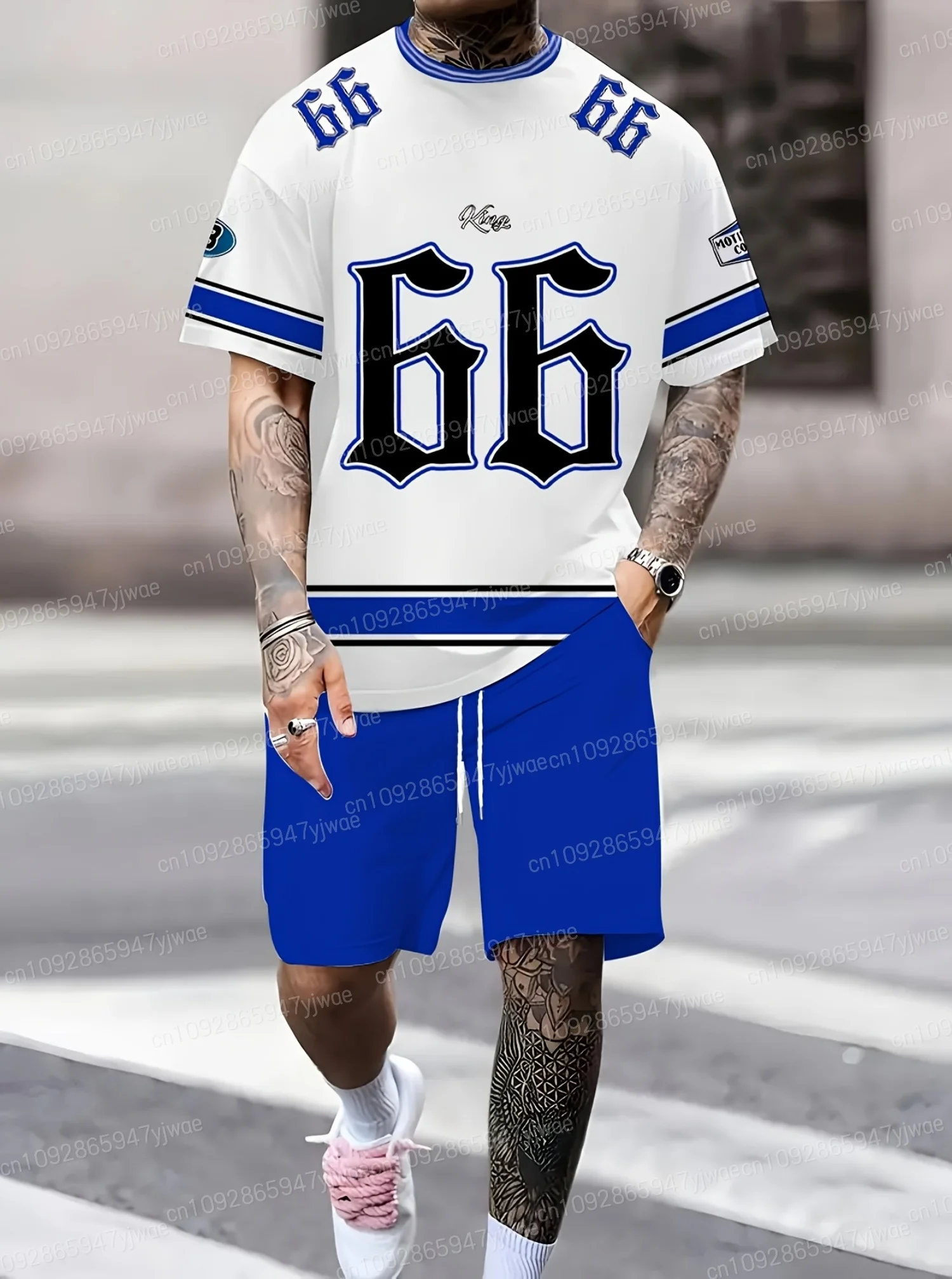Summer Men King No.66 Print Men's Short Sleeve T-Shirt Shorts Set Adult Gym Jogging Tracksuit 2 Piece Set Men Sport Clothing
Summer Men King No.66 Print Men's Short Sleeve T-Shirt Shorts Set Adult Gym Jogging Tracksuit 2 Piece Set Men Sport Clothing