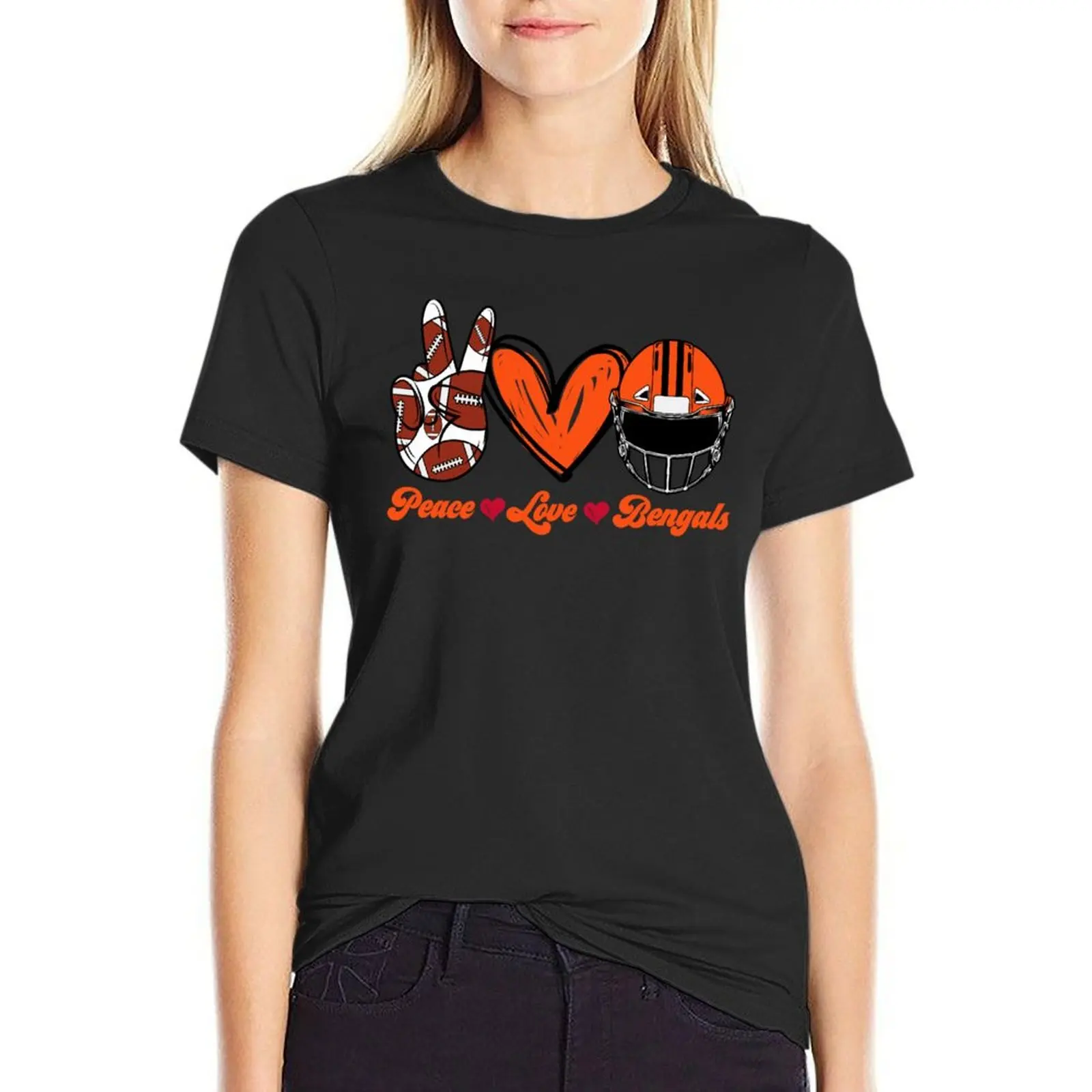 Peace Love Bengals - Football Team T-Shirt tees sublime Short sleeve tee korean fashion fashion woman blouse 2025
Peace Love Bengals - Football Team T-Shirt tees sublime Short sleeve tee korean fashion fashion woman blouse 2025