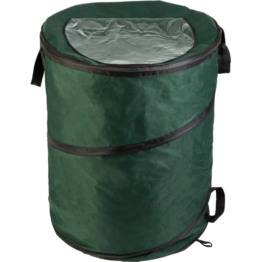 46-Gallon Pop-Up Outdoor Trash Can for Camping, Green, Lightweight Collapsible with Heavy-Duty Waterproof Fabric and Secure Lid
46-Gallon Pop-Up Outdoor Trash Can for Camping, Green, Lightweight Collapsible with Heavy-Duty Waterproof Fabric and Secure Lid