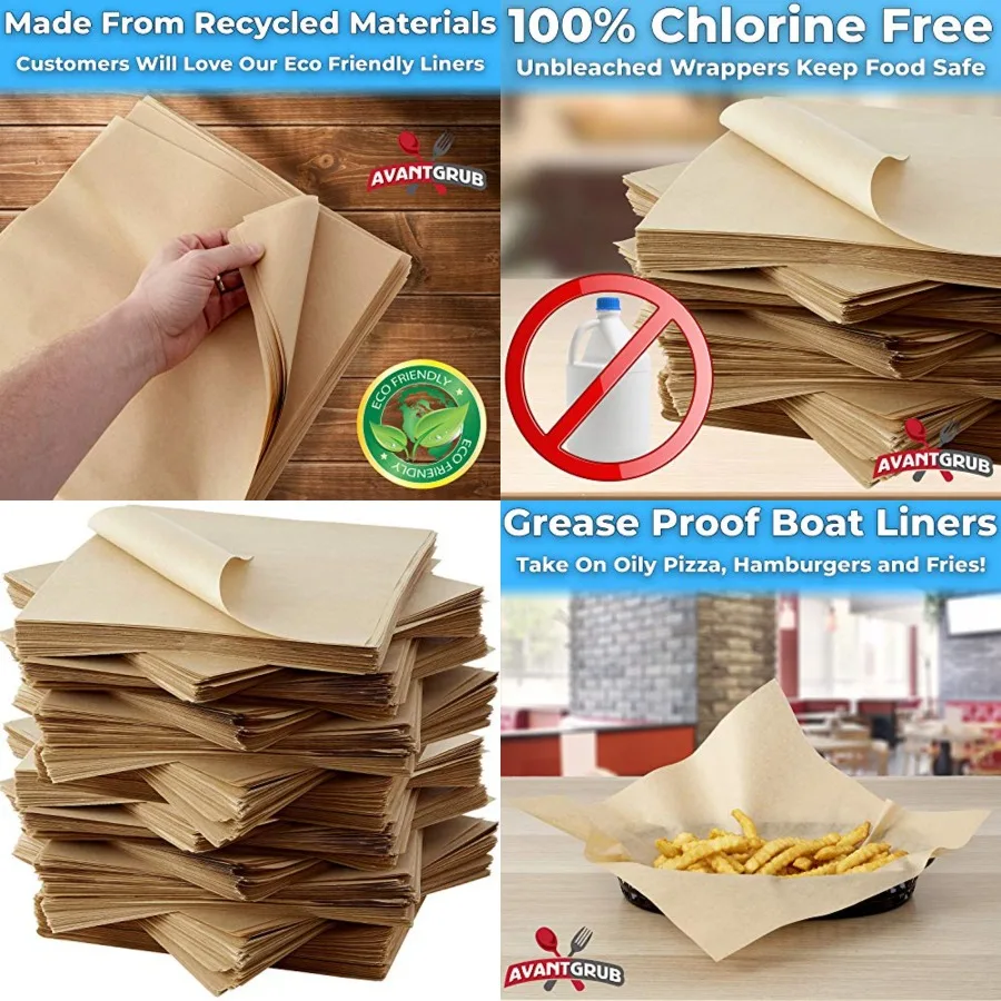 Eco Friendly, Grease Proof 12" x 12" Deli Wrap 0 Pk. Best Kraft Food Wrapping Paper Sheets for Picnic, Festival, Fair or BBQ. P
Eco Friendly, Grease Proof 12" x 12" Deli Wrap 0 Pk. Best Kraft Food Wrapping Paper Sheets for Picnic, Festival, Fair or BBQ. P