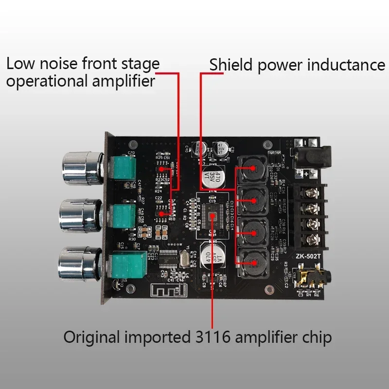 NEW TPA3116D2 Bluetooth 5.0 Subwoofer Amplifier Board 2.0 Channel High Power Audio Stereo Amplifier Board 2*50W Bass AMP
NEW TPA3116D2 Bluetooth 5.0 Subwoofer Amplifier Board 2.0 Channel High Power Audio Stereo Amplifier Board 2*50W Bass AMP