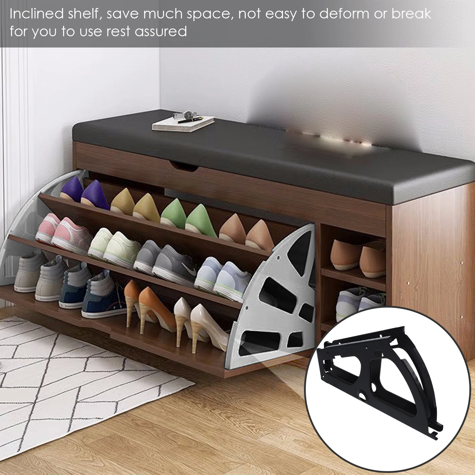 Cabinet Rack Single Layer Shoe Rack Replacement Hinge Black DIY Metal Shoe Drawer Hinge Smooth Surface Easy Install 
Cabinet Rack Single Layer Shoe Rack Replacement Hinge Black DIY Metal Shoe Drawer Hinge Smooth Surface Easy Install