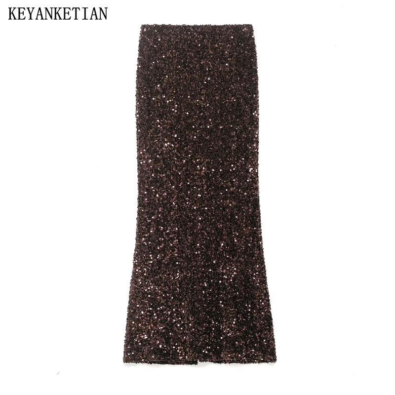 KEYANKETIAN, новая весенняя женская утягивающая юбка с высокой талией и украшением из бисера, разделенная полуюбка, юбка с рыбьим хвостом, длинная юбка
KEYANKETIAN, новая весенняя женская утягивающая юбка с высокой талией и украшением из бисера, разделенная полуюбка, юбка с рыбьим хвостом, длинная юбка