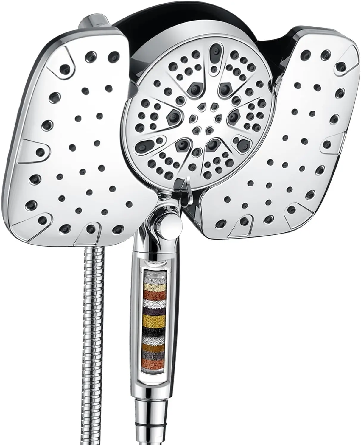 2-in-1 Shower Head with Handheld, 10" Rain & Handheld, 9 Spray Settings, ON/OFF Switch, 15-Stage Filter, 2.5GPM
2-in-1 Shower Head with Handheld, 10" Rain & Handheld, 9 Spray Settings, ON/OFF Switch, 15-Stage Filter, 2.5GPM