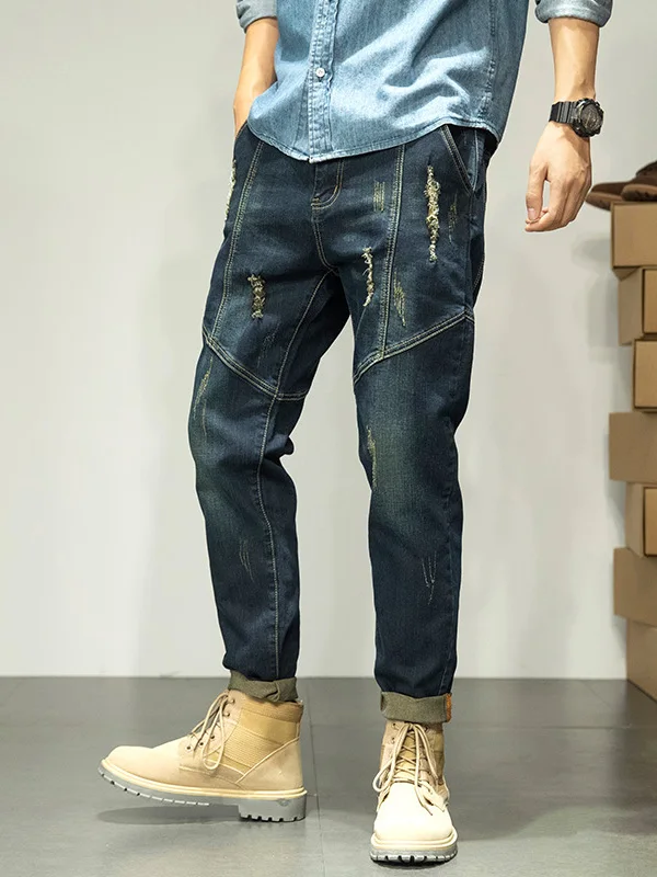 Retro Sle Men's Loose Straight Leg Jeans Spring Autumn Large Size Casual Pants Torn Denim mid Waist Zipper Fly Casual Wear
Retro Sle Men's Loose Straight Leg Jeans Spring Autumn Large Size Casual Pants Torn Denim mid Waist Zipper Fly Casual Wear