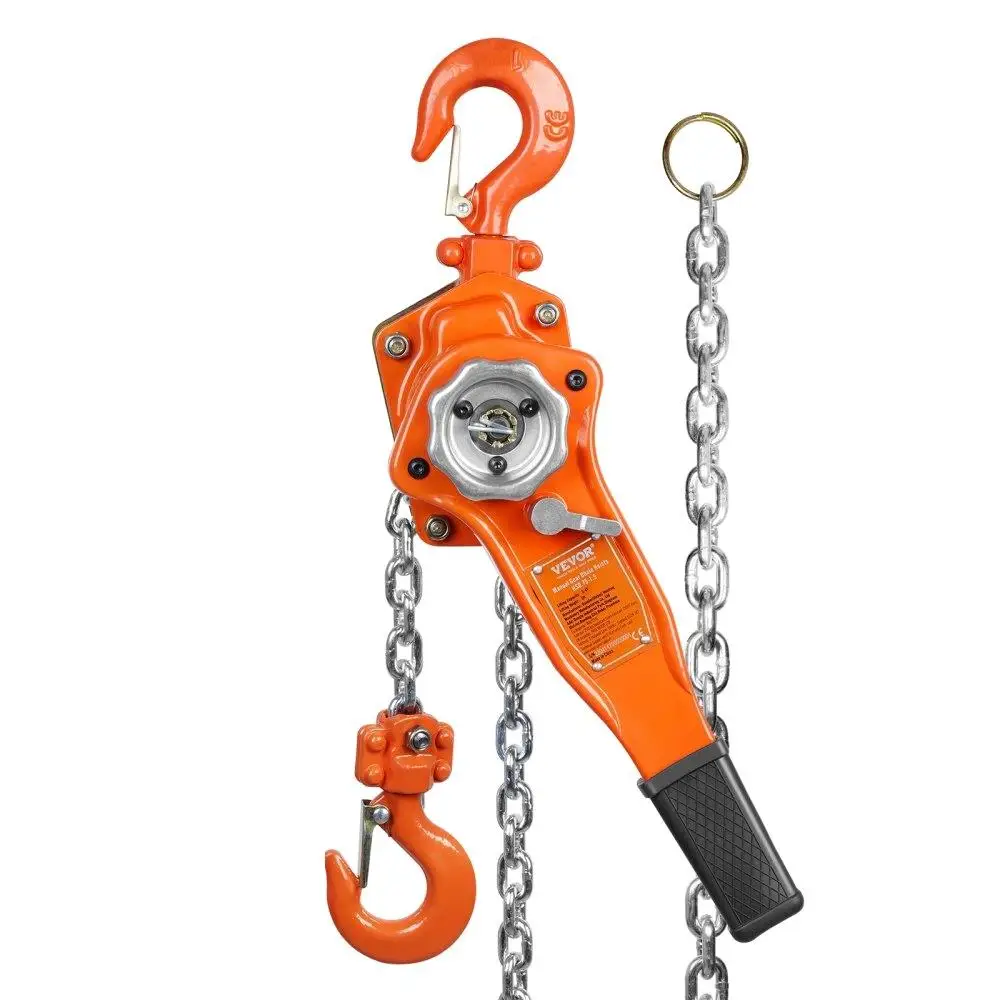 Hand-Operated Chain Lift, 1650 lbs Load, 5ft Length, for G8 0 Zinc-Coated Steel, Dual-Pawl Brake System, Automatic Chain Guide
Hand-Operated Chain Lift, 1650 lbs Load, 5ft Length, for G8 0 Zinc-Coated Steel, Dual-Pawl Brake System, Automatic Chain Guide