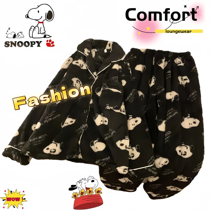 Женская пижама из кораллового флиса Snoopy, утолщенная и теплая на осень и зиму, милый комплект домашней одежды с героями мультфильмов, подарок на день рождения
Женская пижама из кораллового флиса Snoopy, утолщенная и теплая на осень и зиму, милый комплект домашней одежды с героями мультфильмов, подарок на день рождения