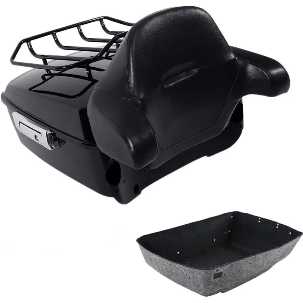 King Motorcycle Trunk Box Backrest Black Top Luggage Rack Set Fit Harley Davidson 2014-2025 Touring CVO Road King Road Glide
King Motorcycle Trunk Box Backrest Black Top Luggage Rack Set Fit Harley Davidson 2014-2025 Touring CVO Road King Road Glide