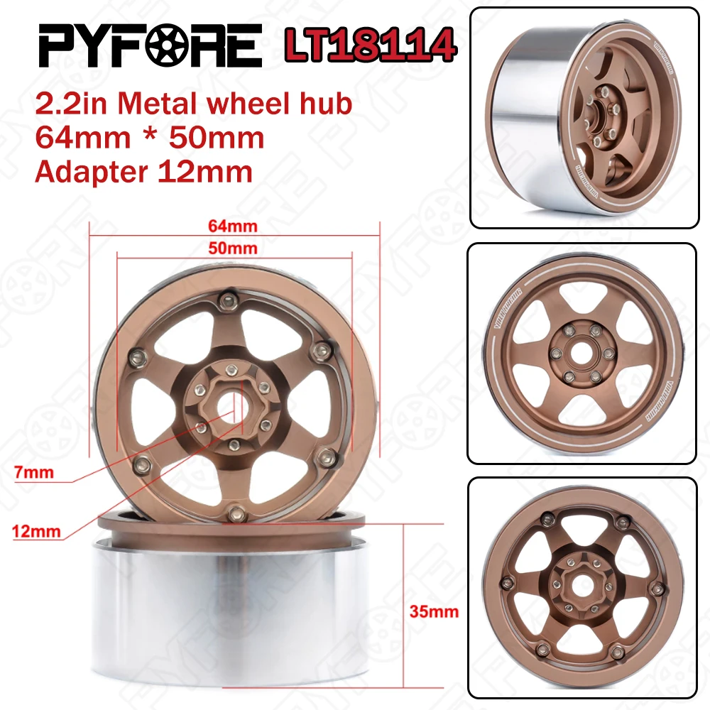 PYFORE 2.2in 1/8 1/10 Crawler Car Metal Wheel Hub Diameter 64mm Inner Diameter 50mm Connector 12mm Wheel Hub # LT18114
PYFORE 2.2in 1/8 1/10 Crawler Car Metal Wheel Hub Diameter 64mm Inner Diameter 50mm Connector 12mm Wheel Hub # LT18114
