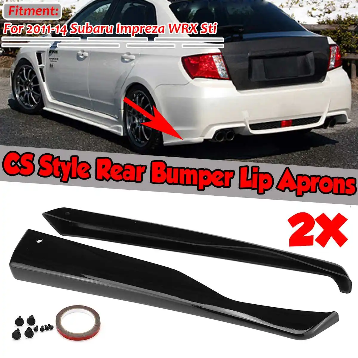 2xCar Side Rear Bumper Lip Diffuser Splitter Wrap Diffuser Spoiler Canard Add-on Side Aprons For Subaru For Impreza WRX Sti 4 Dr
2xCar Side Rear Bumper Lip Diffuser Splitter Wrap Diffuser Spoiler Canard Add-on Side Aprons For Subaru For Impreza WRX Sti 4 Dr