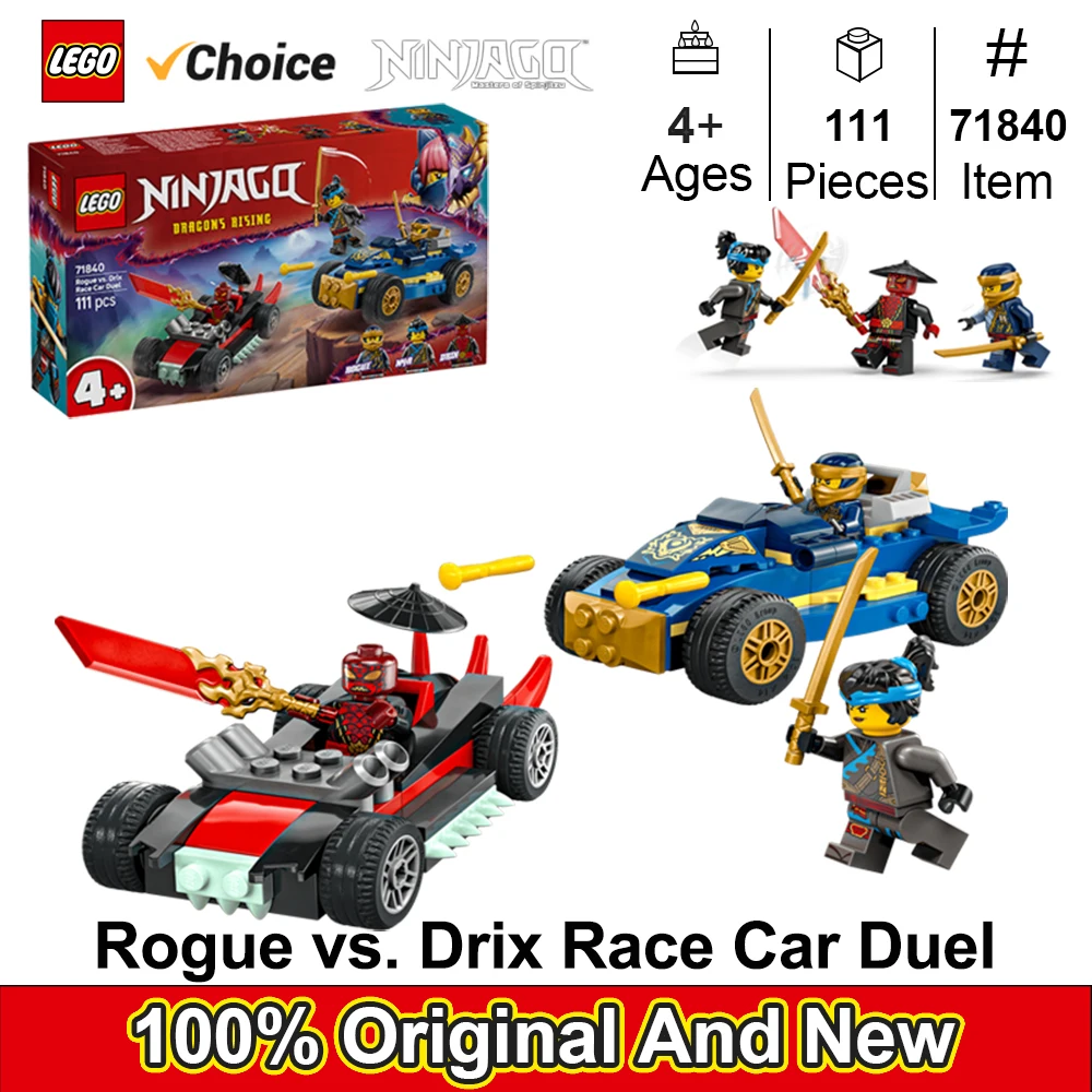 LEGO 71840 NINJAGO® Rogue vs. Drix Race Car Duel playset. This hero toy battle set lets imaginative children,111PCS
LEGO 71840 NINJAGO® Rogue vs. Drix Race Car Duel playset. This hero toy battle set lets imaginative children,111PCS