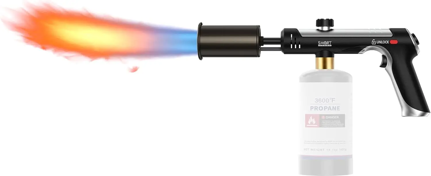 Adjustable Flame Torch Gun for BBQ, Searing & Charcoal Lighting | Max 3272℉ (Propane Gas Not Included)
Adjustable Flame Torch Gun for BBQ, Searing & Charcoal Lighting | Max 3272℉ (Propane Gas Not Included)