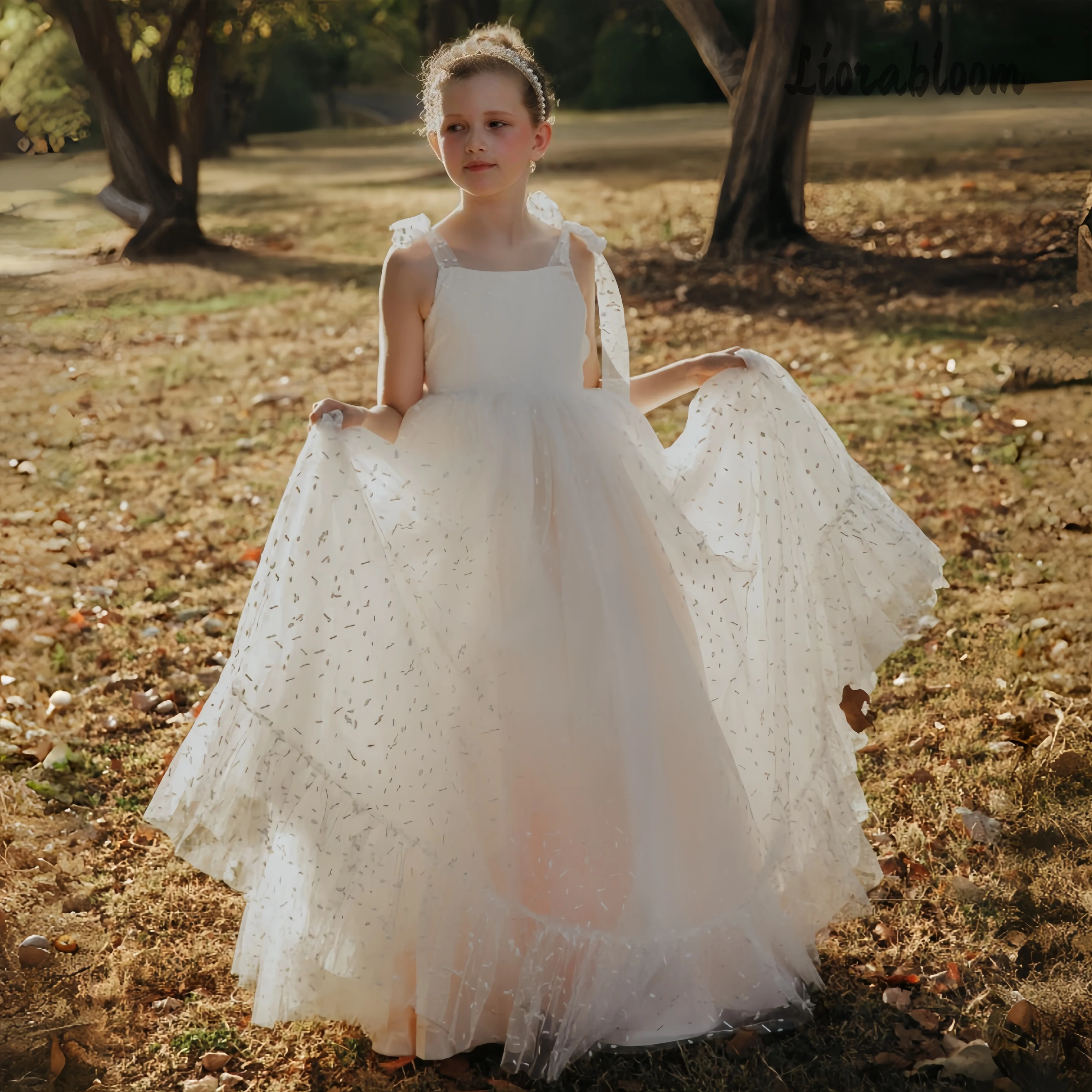 Girls' White Strappy Formal Dress Wedding Flower Girl Attire Embroidered Flower Girl Gown Simple Elegant Party Evening Dress
Girls' White Strappy Formal Dress Wedding Flower Girl Attire Embroidered Flower Girl Gown Simple Elegant Party Evening Dress