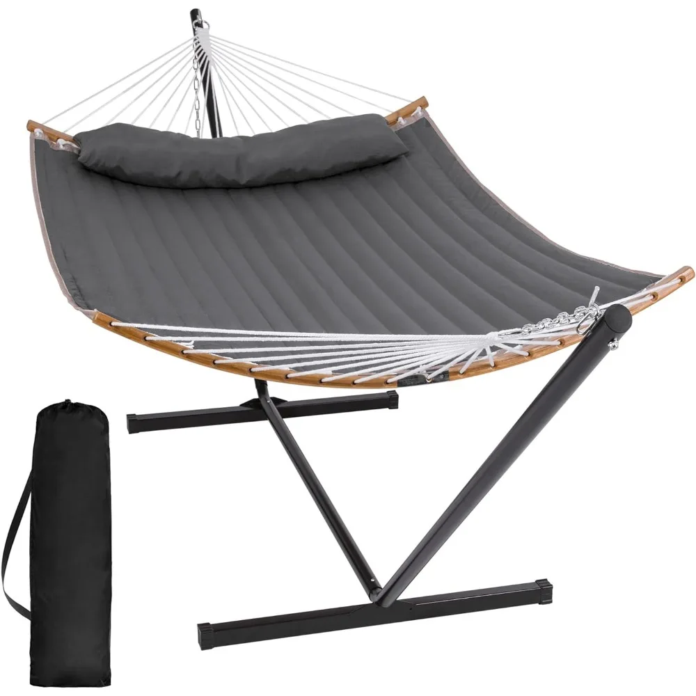 Portable Hammock with Stand Included, Double Hammock with Curved Spreader Bar, Dark Gray
Portable Hammock with Stand Included, Double Hammock with Curved Spreader Bar, Dark Gray