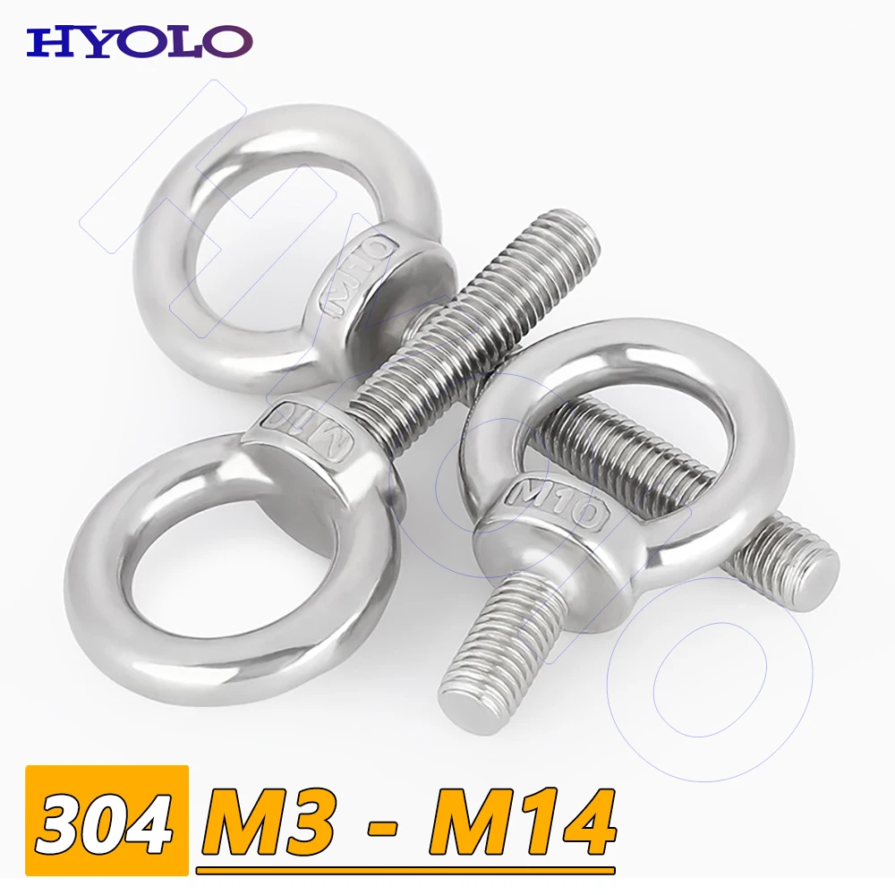 Stainless Steel Lifting Eye Bolts Screw A2 304 Eyebolt Male Thread Ring Eye Bolt Round Hook Screws M3 to M12
Stainless Steel Lifting Eye Bolts Screw A2 304 Eyebolt Male Thread Ring Eye Bolt Round Hook Screws M3 to M12