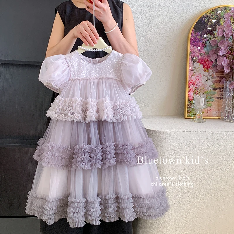 Summer New Kids' Layered Tulle Princess Dress Short Sleeve Fashion Baby Birthday Party Ball Gown Girls Piano Performance Outfit
Summer New Kids' Layered Tulle Princess Dress Short Sleeve Fashion Baby Birthday Party Ball Gown Girls Piano Performance Outfit