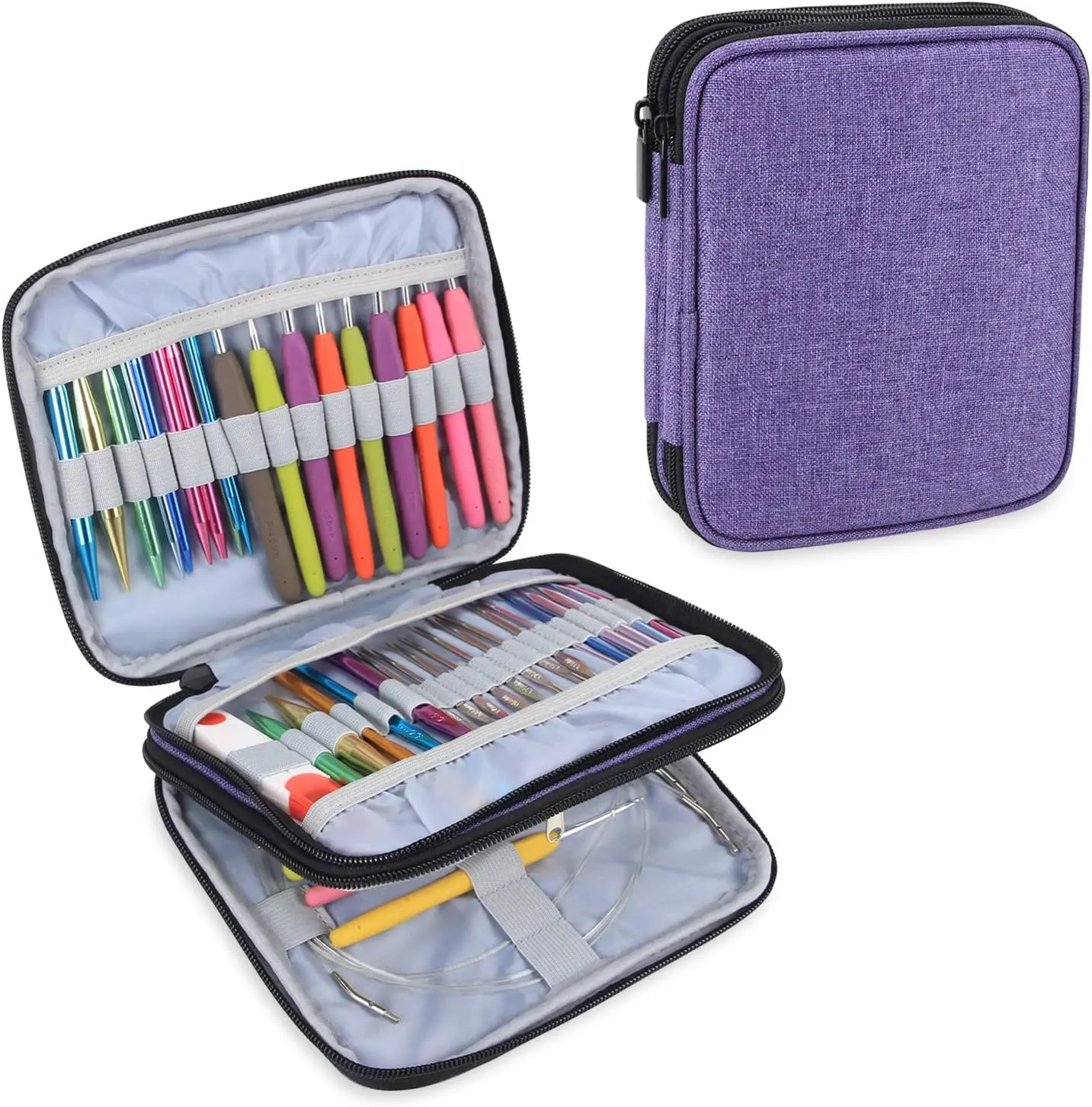 Knitting Needle Organizer Case for Interchangeable Circular Needles, Crochet Hooks & Accessories, Lightweight & Easy to Carry
Knitting Needle Organizer Case for Interchangeable Circular Needles, Crochet Hooks & Accessories, Lightweight & Easy to Carry