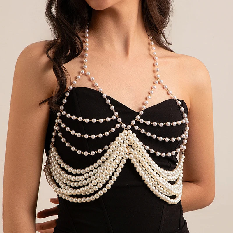 Ingemark Sexy Imitation Pearl Top Chest Bra Lingerie Chain Women Summer Bikini Elegant Nightclub Body Jewelry Y2K Accessories
Ingemark Sexy Imitation Pearl Top Chest Bra Lingerie Chain Women Summer Bikini Elegant Nightclub Body Jewelry Y2K Accessories