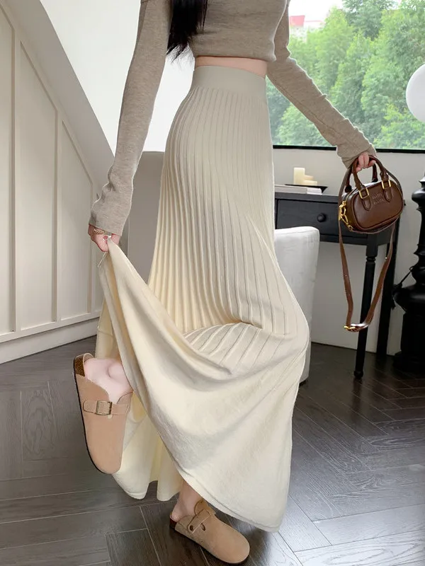 Женская вязаная юбка миди А-силуэта с высокой талией, весна 2026, новая корейская модель, стройнящая, пышная, из полиэфирного волокна, для повседневной носки, теплая
Женская вязаная юбка миди А-силуэта с высокой талией, весна 2026, новая корейская модель, стройнящая, пышная, из полиэфирного волокна, для повседневной носки, теплая