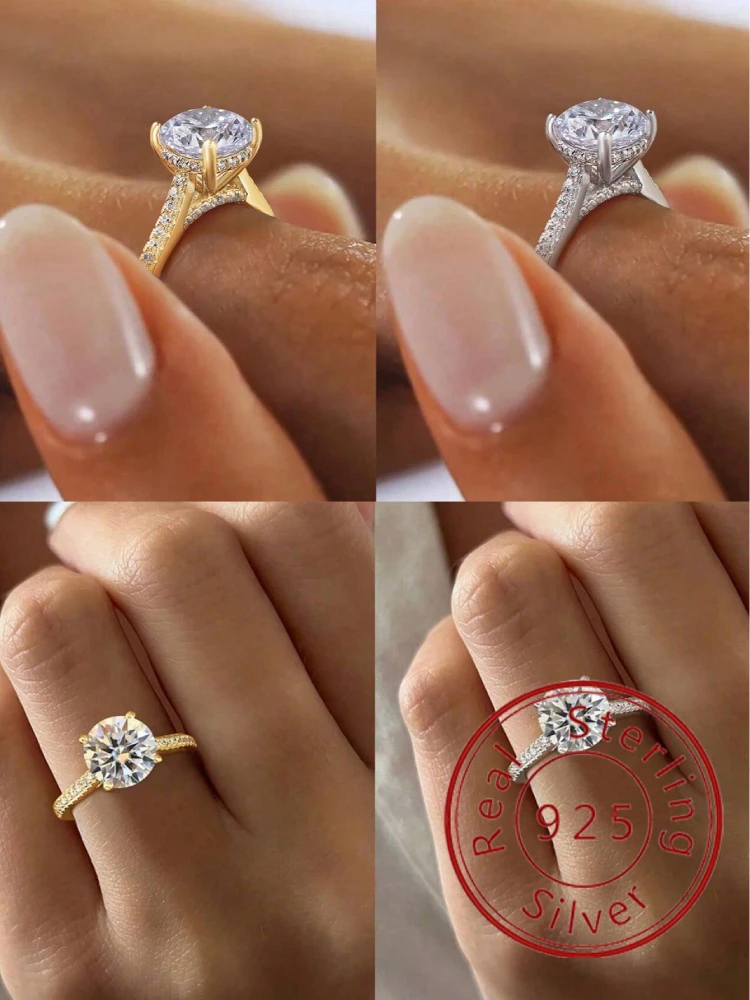 925 Sterling Silver Gorgeous Shiny 2 Carat Zircon Round Ring for Women Anniversary Marry Luxury High Quality Fine Jewelry
925 Sterling Silver Gorgeous Shiny 2 Carat Zircon Round Ring for Women Anniversary Marry Luxury High Quality Fine Jewelry