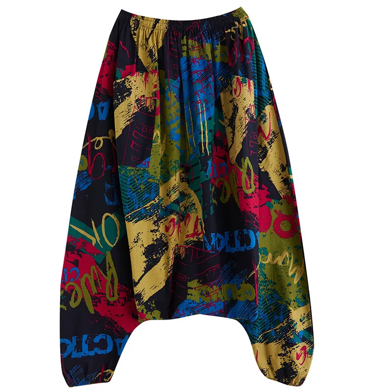 Baggy Cotton Linen Print Bloomers Women Thai Indian Harem Pants Loose Elastic Waist Aladdin Nepal National Style Lantern Pants
Baggy Cotton Linen Print Bloomers Women Thai Indian Harem Pants Loose Elastic Waist Aladdin Nepal National Style Lantern Pants