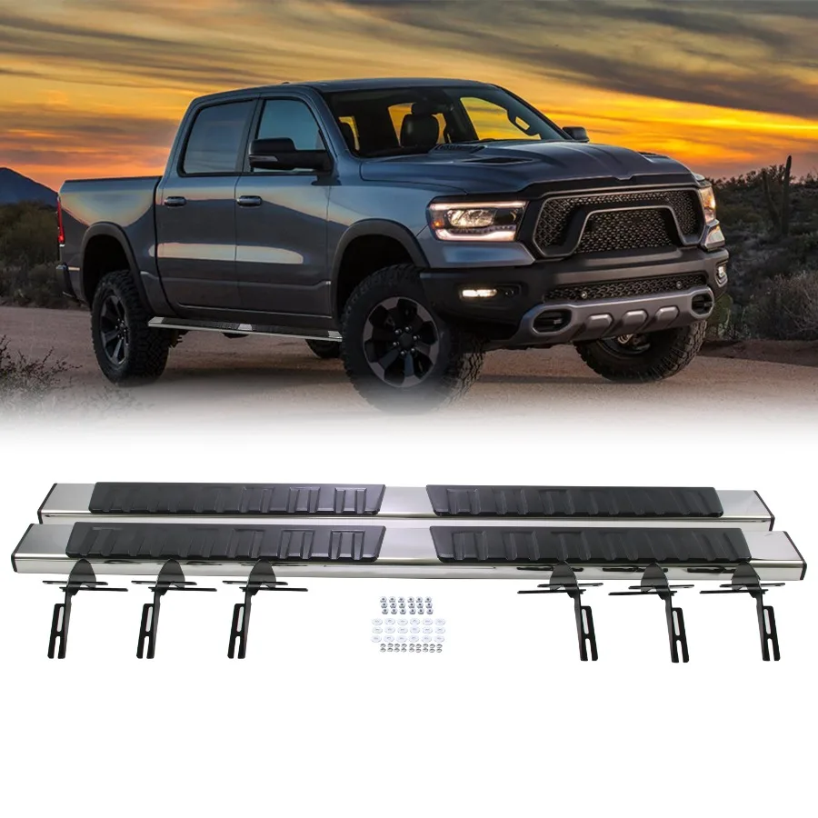 Боковая подножка Nerf Bars, подножка для 19-22 RAM 1500 Crew Cab, 4-дверная L + R, нержавеющая сталь
Боковая подножка Nerf Bars, подножка для 19-22 RAM 1500 Crew Cab, 4-дверная L + R, нержавеющая сталь