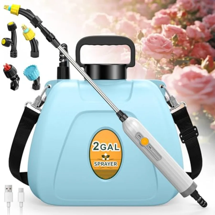 Battery Powered Sprayer 2 Gallon Electric Sprayer Battery Operated with 4 Mist Nozzles 2 Speeds Battery Indicator 41" Telescopi
Battery Powered Sprayer 2 Gallon Electric Sprayer Battery Operated with 4 Mist Nozzles 2 Speeds Battery Indicator 41" Telescopi