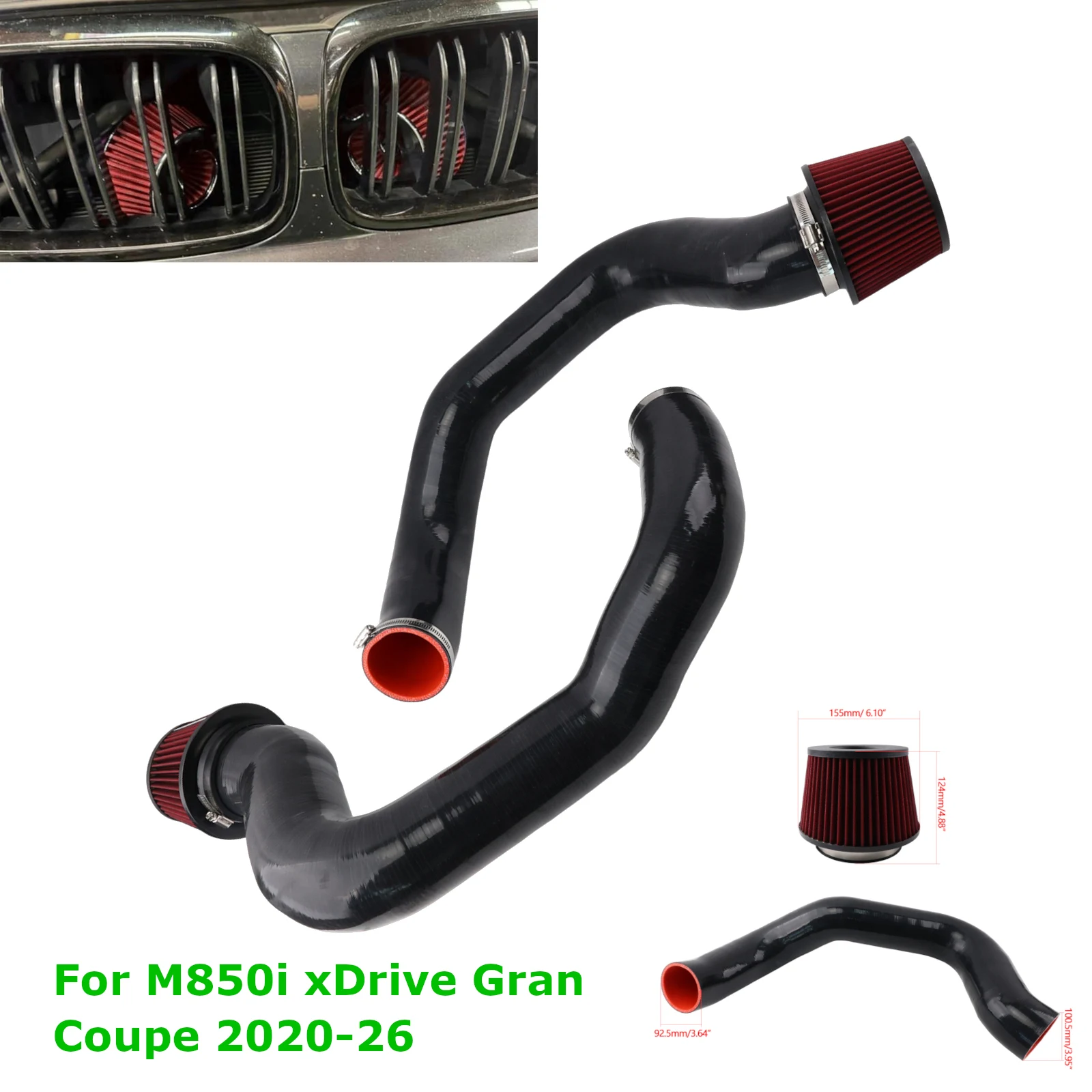Front Mount Air Intakes Dual Dry Filter For S63/N63 BMW F90 F92 F93 G30 M5 M8 xDrive 4.4L V8 2018+
Front Mount Air Intakes Dual Dry Filter For S63/N63 BMW F90 F92 F93 G30 M5 M8 xDrive 4.4L V8 2018+