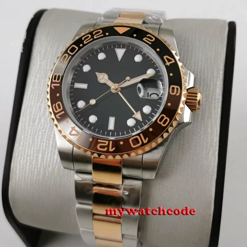 40 мм черный циферблат, светящийся знак, корпус из розового золота, автоматические мужские часы с датой
40 мм черный циферблат, светящийся знак, корпус из розового золота, автоматические мужские часы с датой