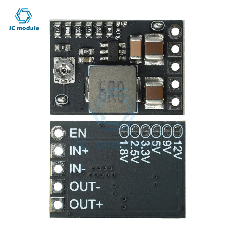 DC-DC Adjustable Buck Converter Module 4.5V-20V to 1-16V/1.8V/2.5V/3.3V/5V/9V/12V Fixed Output, 2A 10W with Enable Pin
DC-DC Adjustable Buck Converter Module 4.5V-20V to 1-16V/1.8V/2.5V/3.3V/5V/9V/12V Fixed Output, 2A 10W with Enable Pin