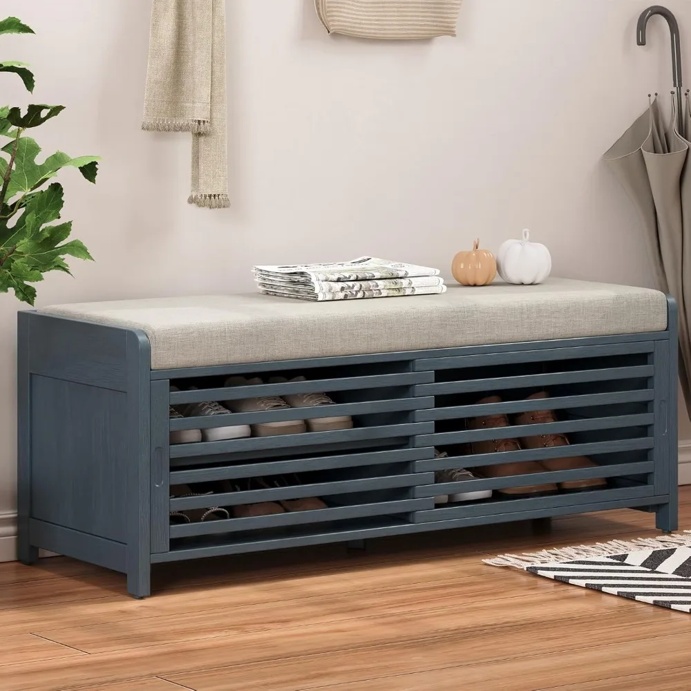 Shoe Bench, 2-Tier Entryway Bench with Storage, Shutter Shoe Storage Bench with Seat Cushion & Acacia Veneer, Shoe Rack Bench fo
Shoe Bench, 2-Tier Entryway Bench with Storage, Shutter Shoe Storage Bench with Seat Cushion & Acacia Veneer, Shoe Rack Bench fo