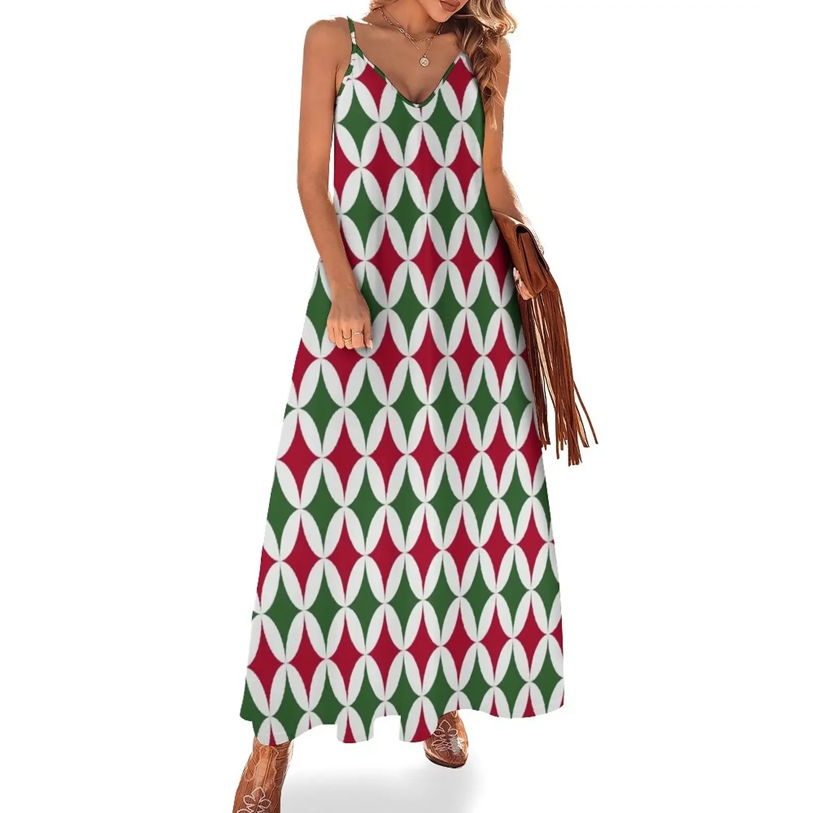 Festive Christmas Oval and Diamond Sleeveless Dress clothes womens clothing Dress
Festive Christmas Oval and Diamond Sleeveless Dress clothes womens clothing Dress