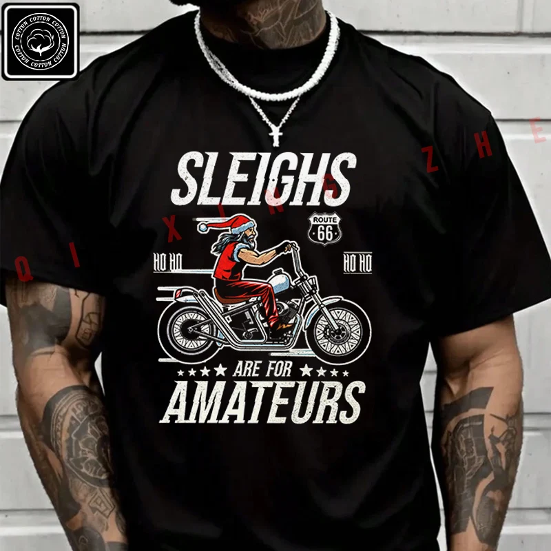 Santa On Motorcycle Sleighs Moto T Shirt Men's Cotton Casual Fashion Short Sleeved Round Neck T-shirt Tee
Santa On Motorcycle Sleighs Moto T Shirt Men's Cotton Casual Fashion Short Sleeved Round Neck T-shirt Tee