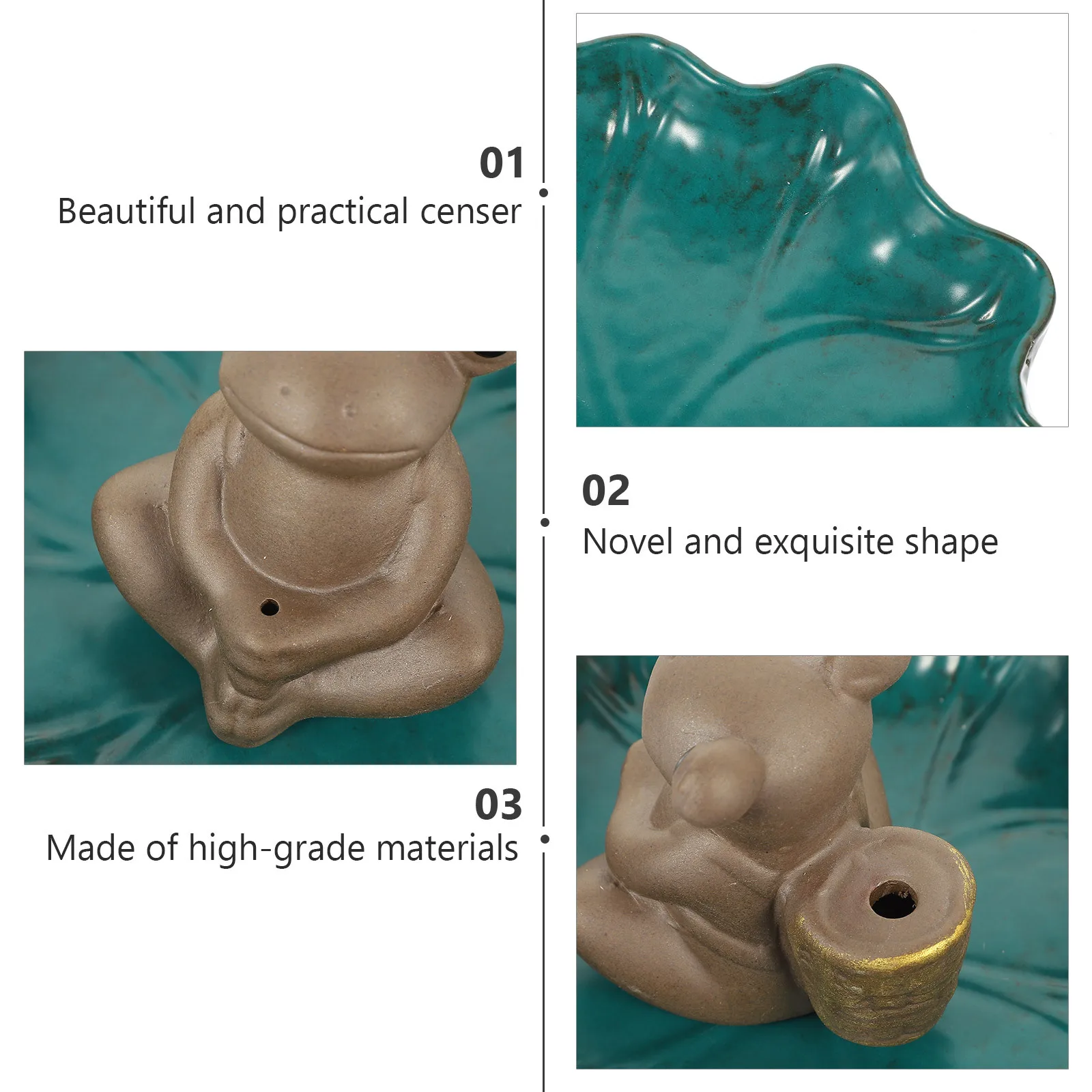 Ceramic Frog Incense Burner Holder Adorable Backflow Censer for Bedroom Study Sauna Room Aromatherapy Ceramic Backflow Censer
Ceramic Frog Incense Burner Holder Adorable Backflow Censer for Bedroom Study Sauna Room Aromatherapy Ceramic Backflow Censer