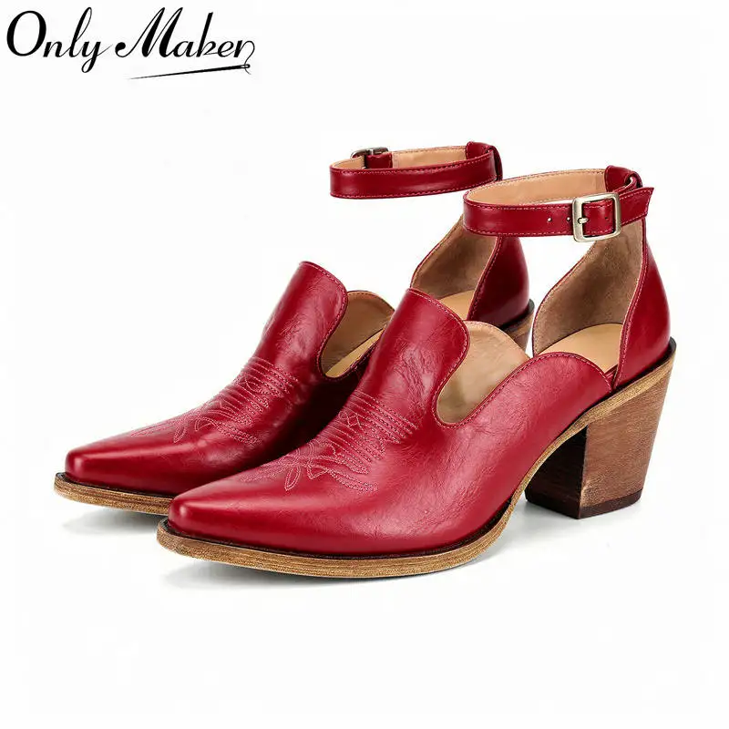 Onlymaker Women Western Cowgirl Sandals Chunky Wedge Heels Pumps Ankle Strap Buckle Strappy Heels Casual Open Side Cutout Shoes
Onlymaker Women Western Cowgirl Sandals Chunky Wedge Heels Pumps Ankle Strap Buckle Strappy Heels Casual Open Side Cutout Shoes