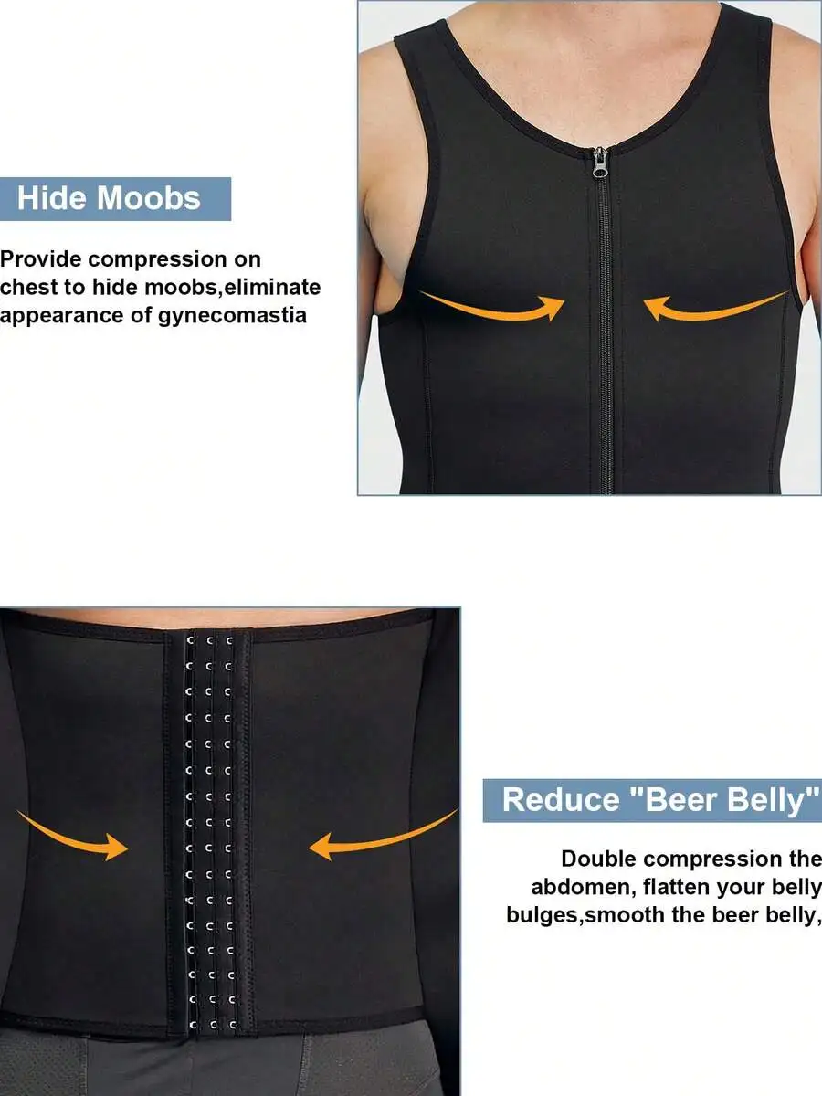 Men Compression Body Shaper Tank Top With Zipper For Tummy Control And Beer Belly Reduction
Men Compression Body Shaper Tank Top With Zipper For Tummy Control And Beer Belly Reduction