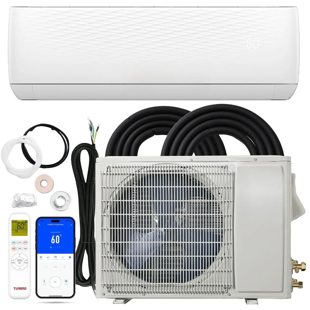 9,100 BTU Ductless Mini Split AC/Heat Pump, 20.5 SEER2 Inverter, WiFi Smart Control, R32 Refrigerant, 115 V, Customized
9,100 BTU Ductless Mini Split AC/Heat Pump, 20.5 SEER2 Inverter, WiFi Smart Control, R32 Refrigerant, 115 V, Customized