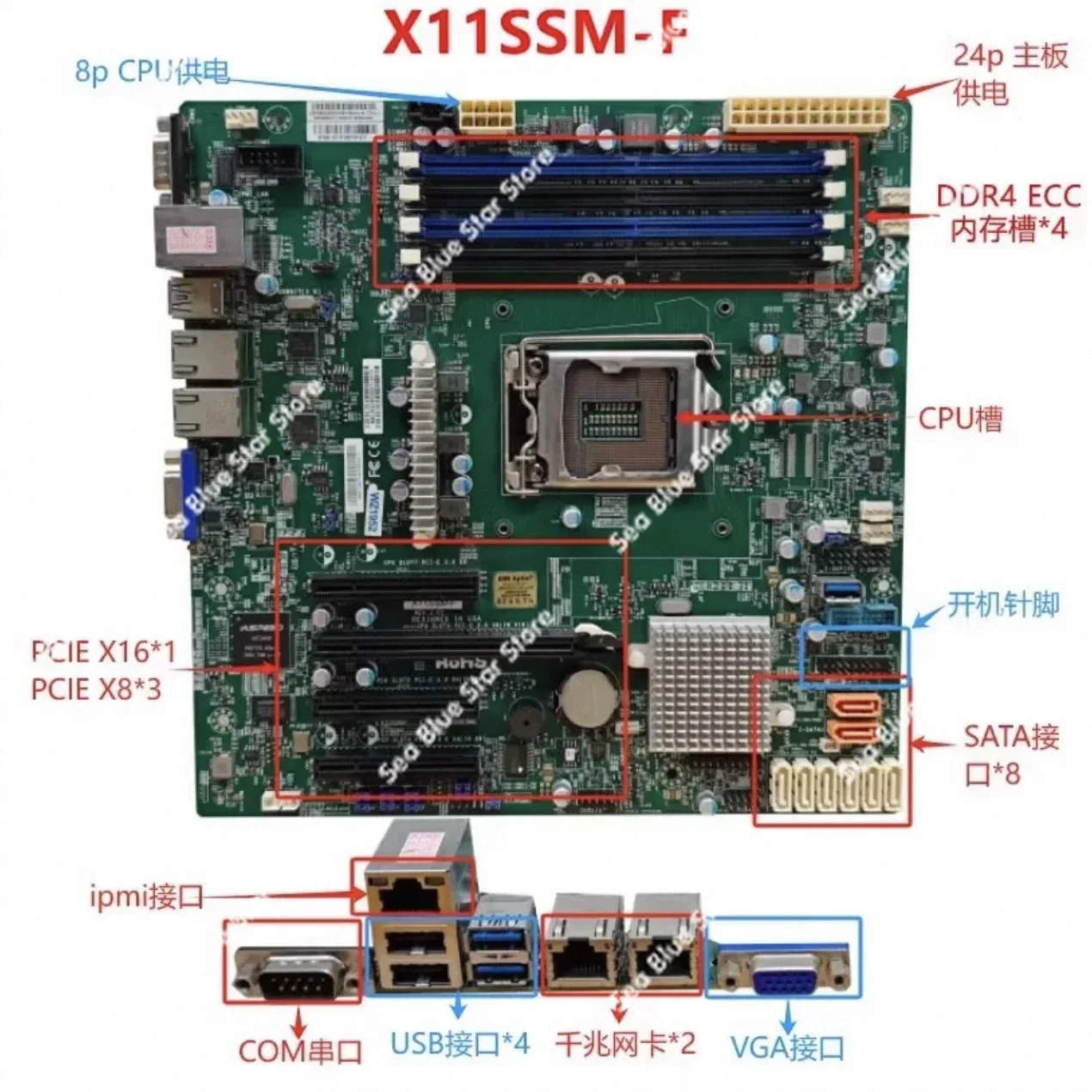 Server IPMI main board X11SSM-F single NAS main board X11SSM-F C236 chip dual network interface card disassembly second-hand
Server IPMI main board X11SSM-F single NAS main board X11SSM-F C236 chip dual network interface card disassembly second-hand