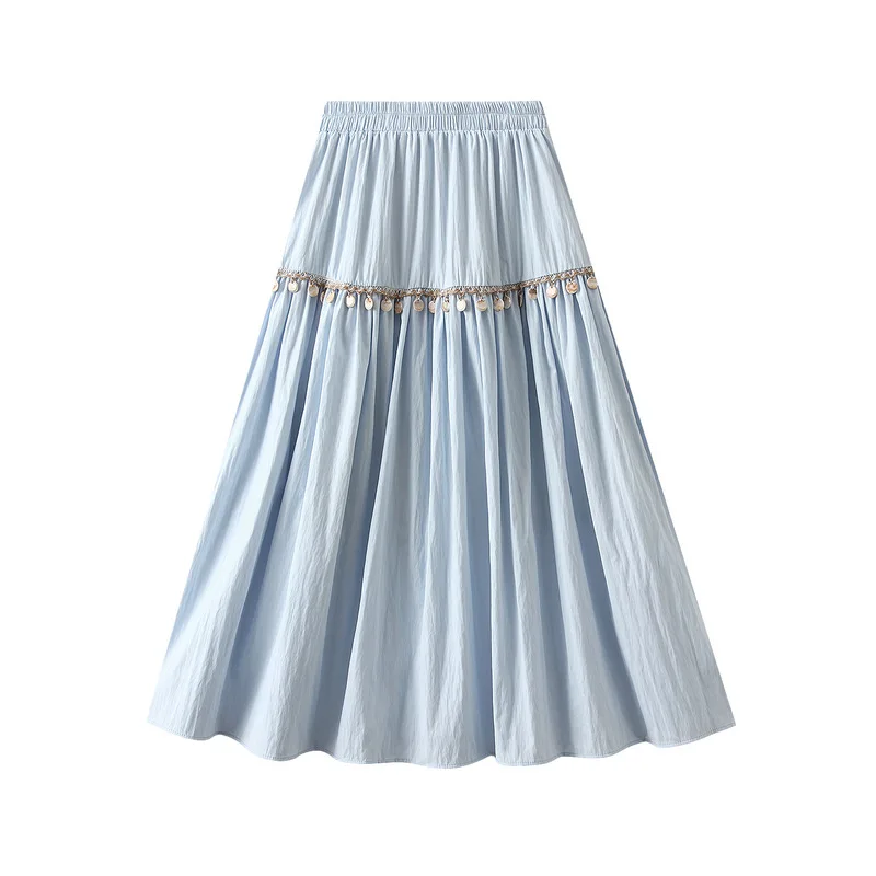 2025 New Casual Bohemian A-Line Skirt Women's Embroidered Tassel Elastic Waist Y2K Vintage Beachwear Versatile Mid-length Skirts
2025 New Casual Bohemian A-Line Skirt Women's Embroidered Tassel Elastic Waist Y2K Vintage Beachwear Versatile Mid-length Skirts
