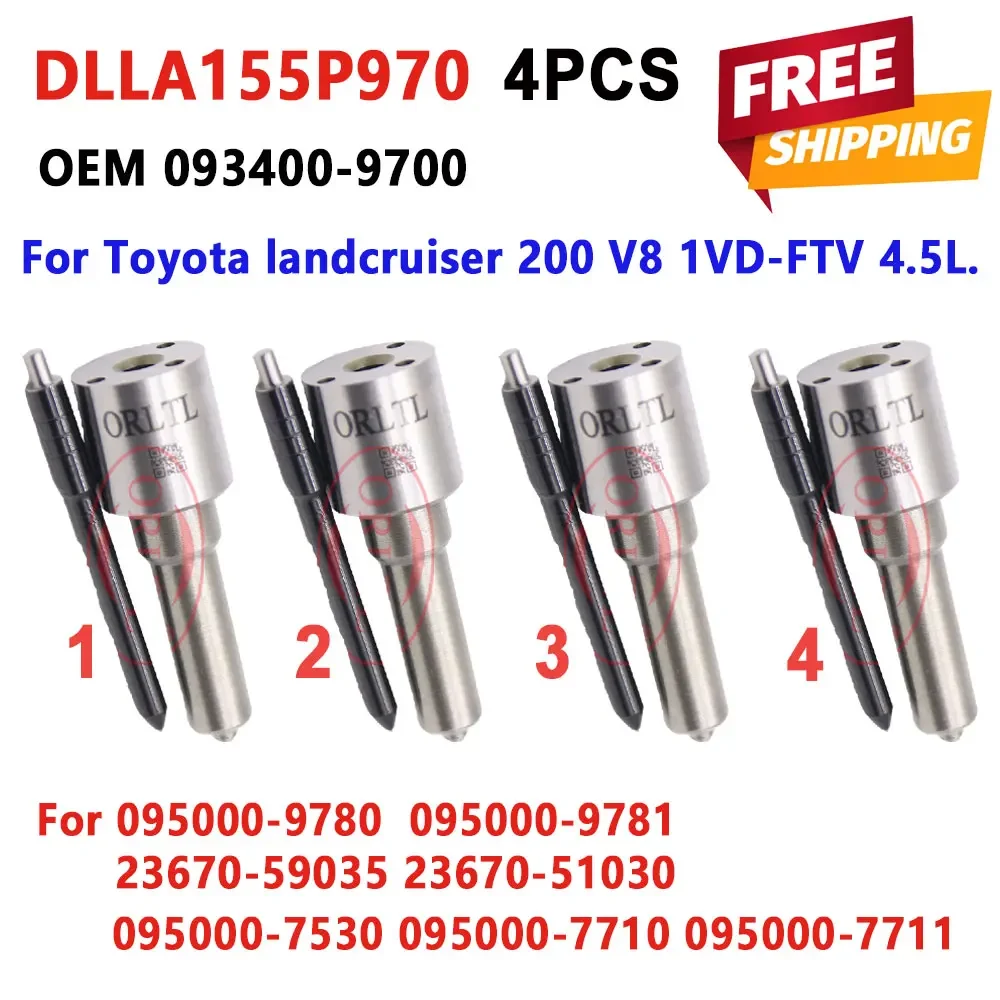 4 PCS NEW DLLA155P970 Diesel Injector 23670-51030 095000-7710 Nozzle DLLA 155 P 970 Fuel for TOYOTA 095000-9780 23670-59035
4 PCS NEW DLLA155P970 Diesel Injector 23670-51030 095000-7710 Nozzle DLLA 155 P 970 Fuel for TOYOTA 095000-9780 23670-59035