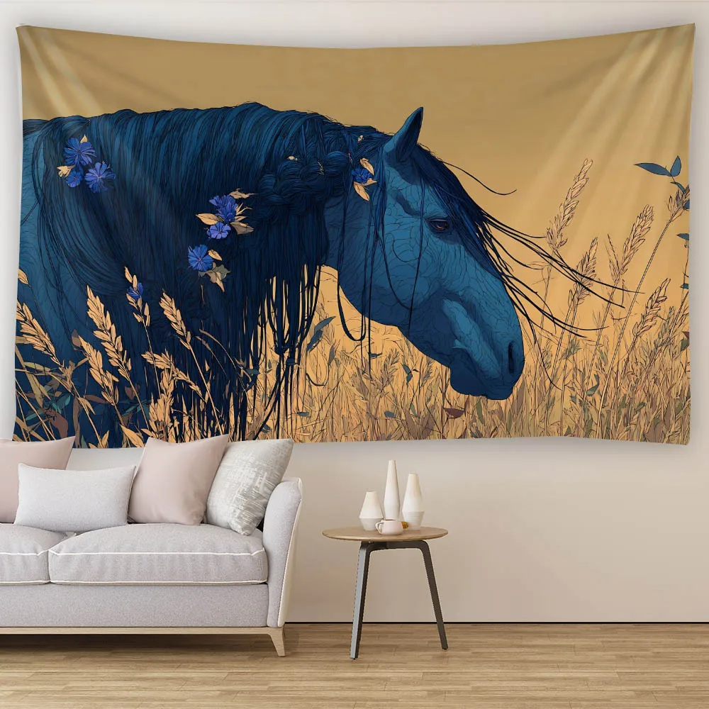 Printed tapestry, home decoration animal horse aesthetic wall hanging, living room dormitory studio background wall fabric mural
Printed tapestry, home decoration animal horse aesthetic wall hanging, living room dormitory studio background wall fabric mural
