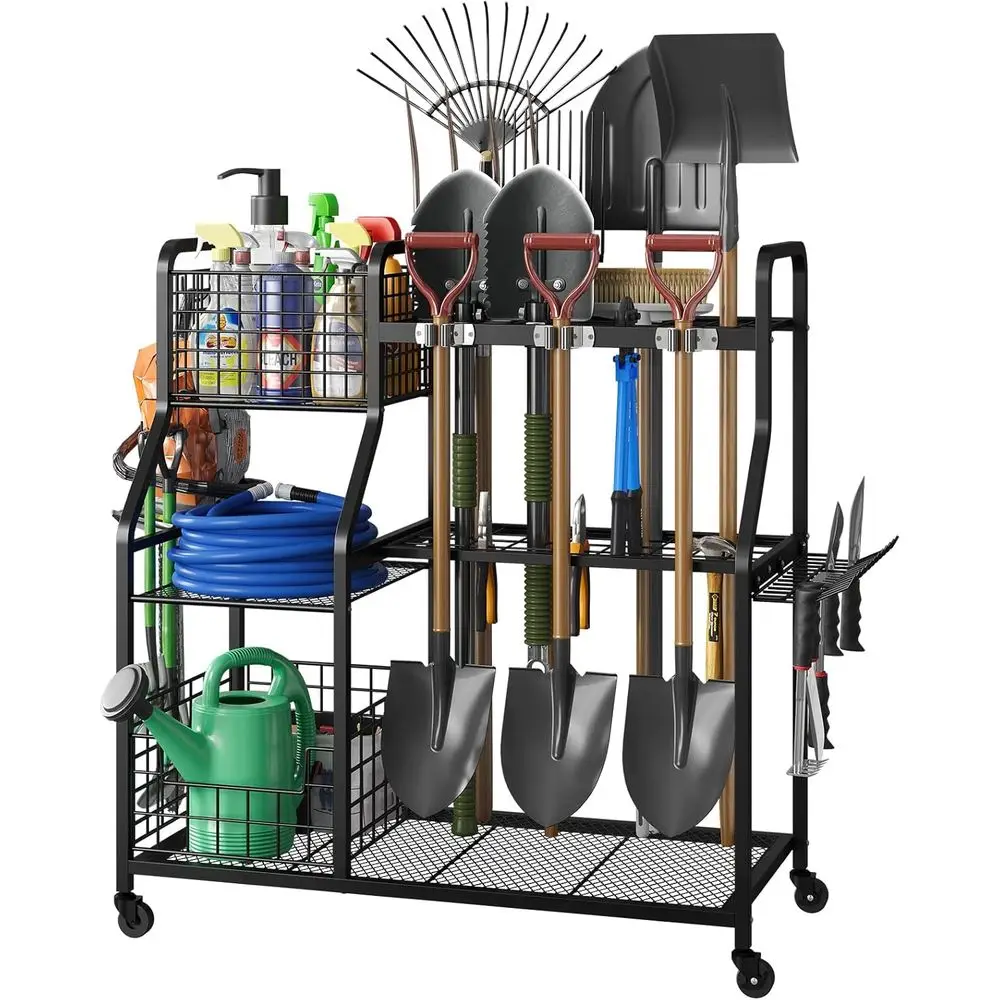 Heavy-Duty Wheeled Garden Tool Organizer with Storage Baskets for Yard, Garage, and Outdoor Spaces
Heavy-Duty Wheeled Garden Tool Organizer with Storage Baskets for Yard, Garage, and Outdoor Spaces