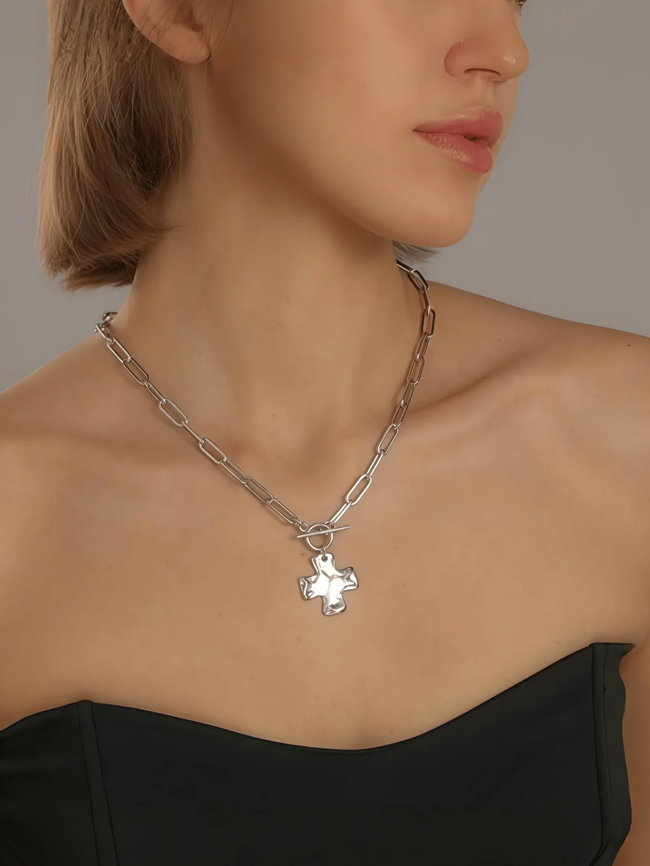 Stainless Steel Cross Pendant Chain Necklace For Women Bohemian Style
Stainless Steel Cross Pendant Chain Necklace For Women Bohemian Style