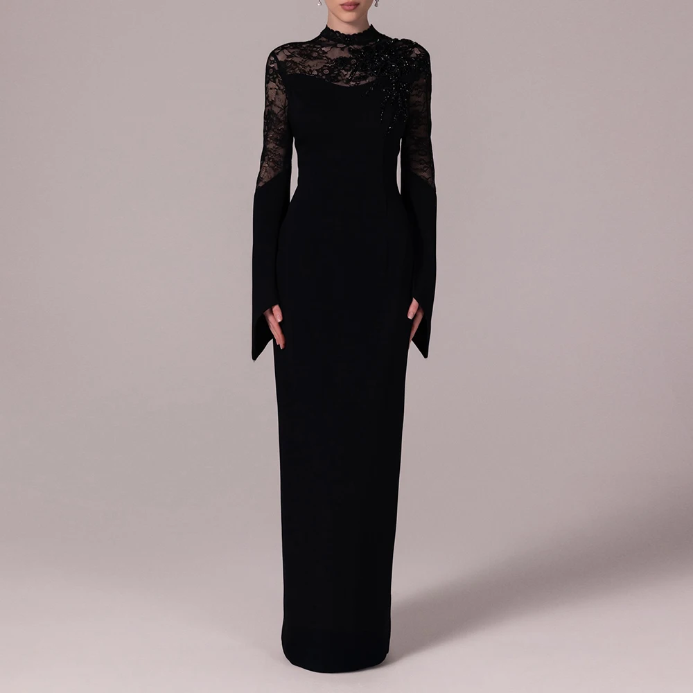 Customized High-Neck Evening Dresses Beading Lace Appliques Floor-Length Prom Gown Simple Sraight Long Mother Dress
Customized High-Neck Evening Dresses Beading Lace Appliques Floor-Length Prom Gown Simple Sraight Long Mother Dress