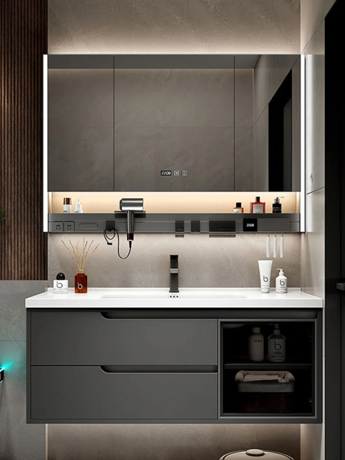 Modern simple solid wood bathroom cabinet ceramic integrated basin toilet washbasin sink washbasin cabinet combination
Modern simple solid wood bathroom cabinet ceramic integrated basin toilet washbasin sink washbasin cabinet combination