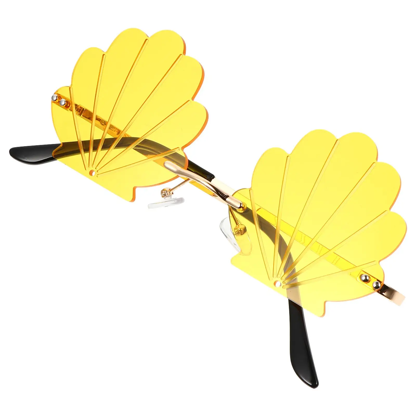 Shell Pattern Sunglasses Golden Frame Yellow Lens Metal Rimless Party Photo Props Blue Light-blocking Festival Accessories
Shell Pattern Sunglasses Golden Frame Yellow Lens Metal Rimless Party Photo Props Blue Light-blocking Festival Accessories