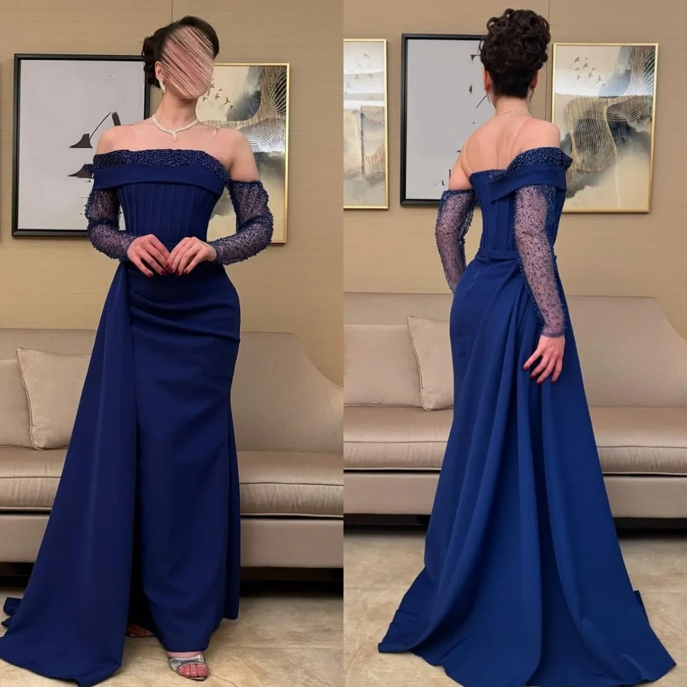 Customized Exquisite Fashion Jersey Sequined Beading Straight Off-the-shoulder Long Dresses Evening Dresses Sizes Available Sexy
Customized Exquisite Fashion Jersey Sequined Beading Straight Off-the-shoulder Long Dresses Evening Dresses Sizes Available Sexy