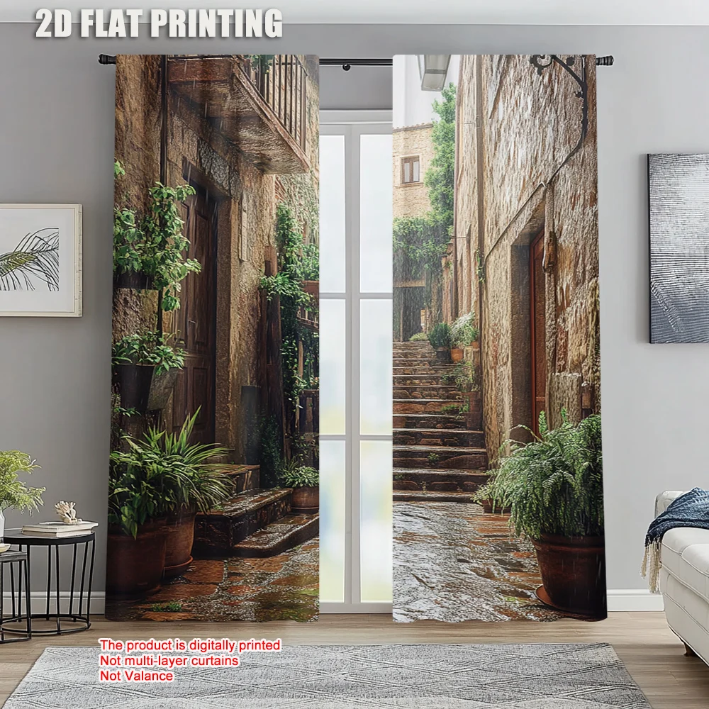 2pc, Window Curtains Mediterranean Street Versatile Polyester Fabric,Without Electricity Festive Holiday for Holiday Portraits
2pc, Window Curtains Mediterranean Street Versatile Polyester Fabric,Without Electricity Festive Holiday for Holiday Portraits